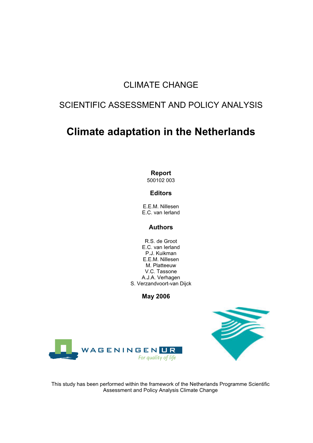WAB Rapport 500102003 Climate Adaptation in the Netherlands
