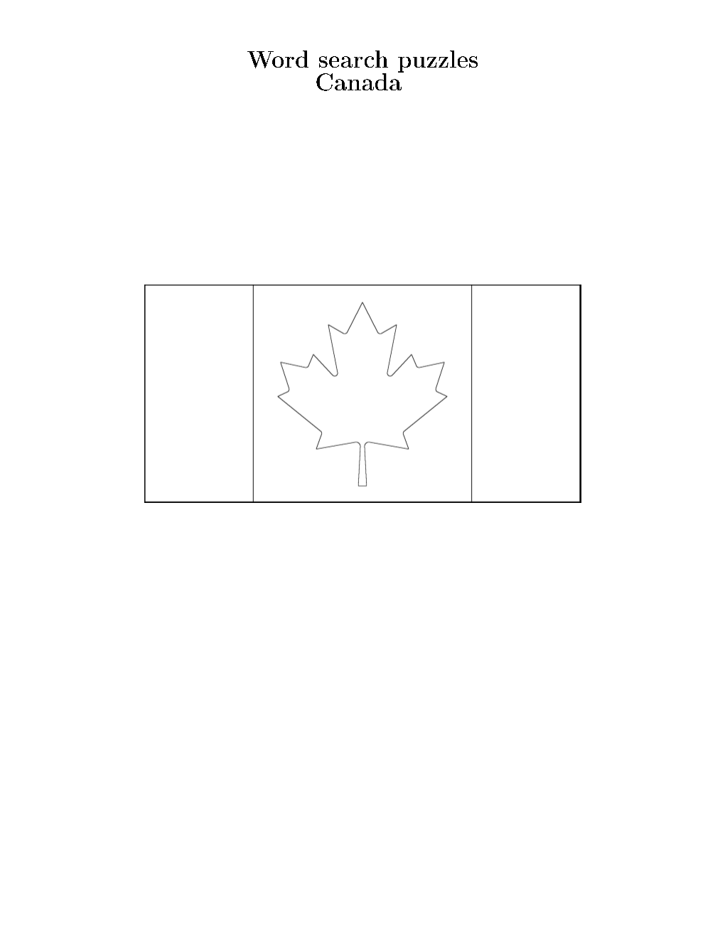 Word Search Puzzles Canada About This Document