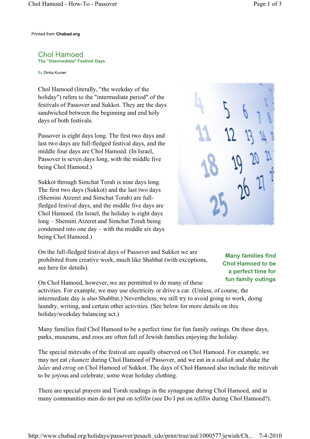 Chol Hamoed - How-To - Passover Page 1 of 3