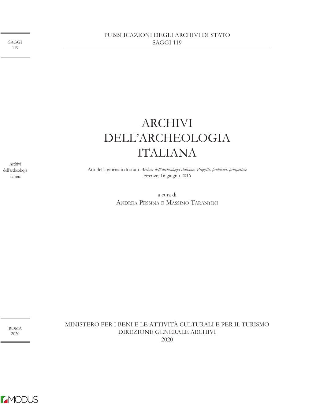 Archivi Dell'archeologia Italiana