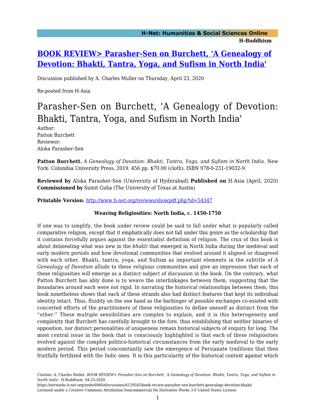 A Genealogy of Devotion: Bhakti, Tantra, Yoga, and Sufism in North India'