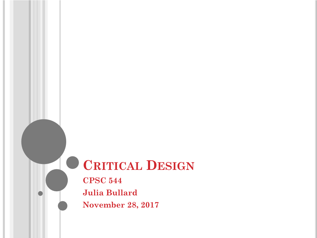 Critical Design