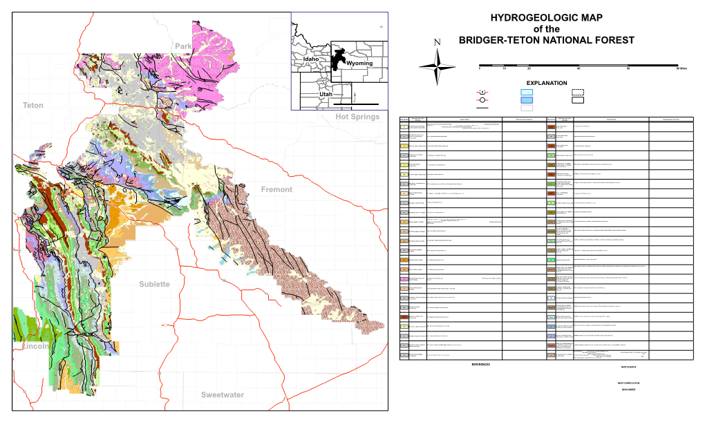 Hydrogeologic Map of the Bridger-Teton National Forest