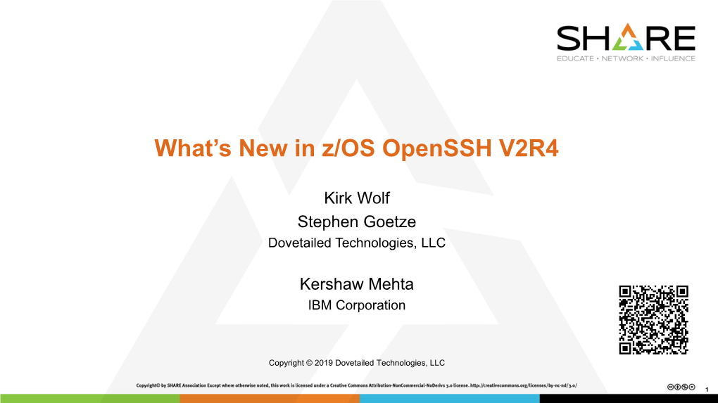 What's New in Z/OS Openssh V2R4