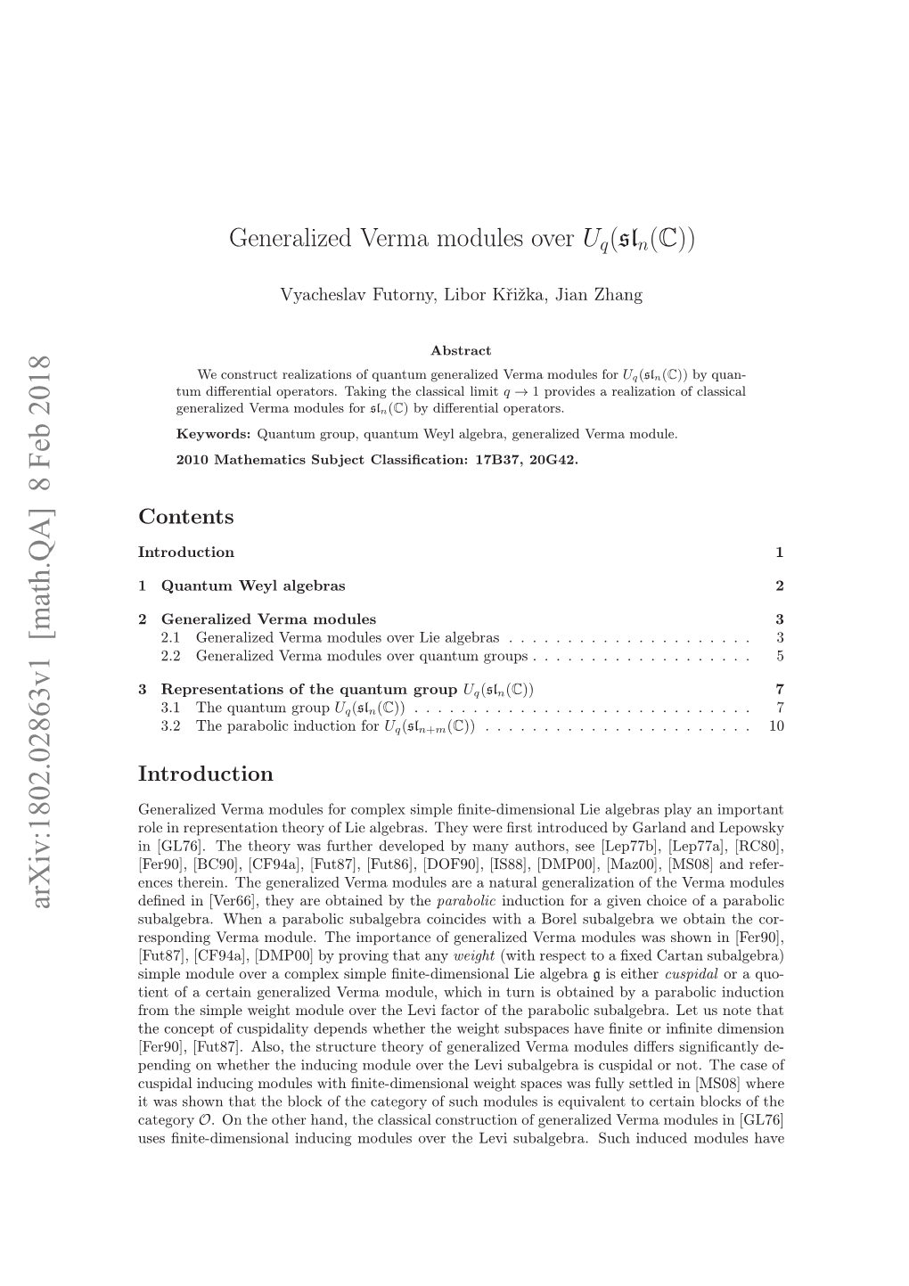 Generalized Verma Modules Over U Q (Sl N (C))