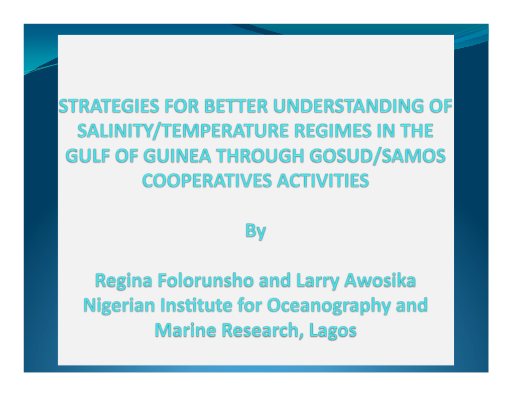 GOG Ocean Characteristics: COASTAL UPWELLING