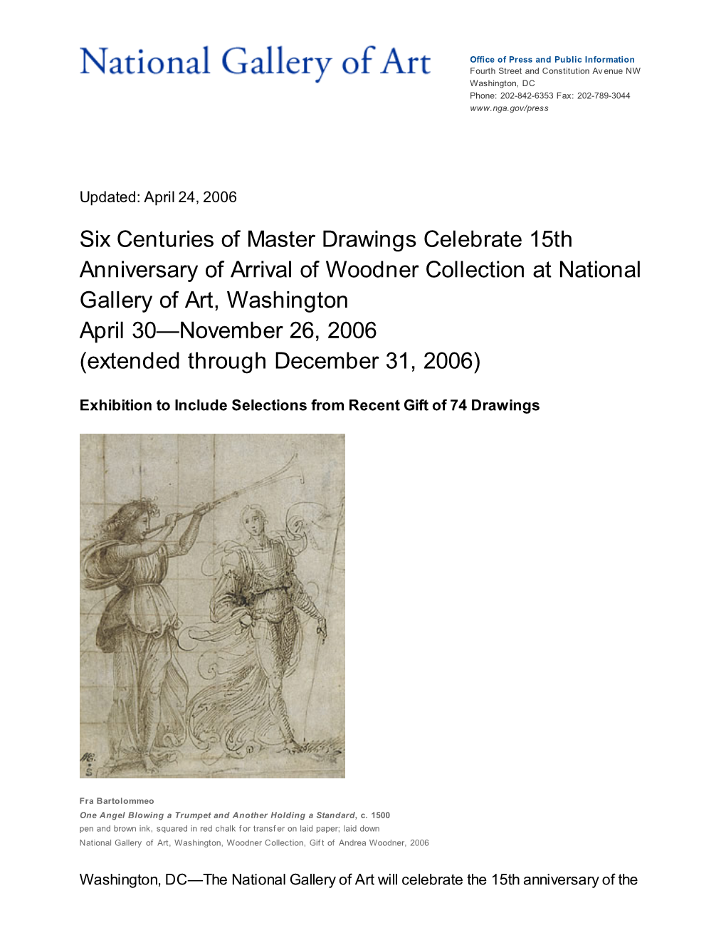 Six Centuries of Master Drawings Celebrate 15Th Anniversary Of