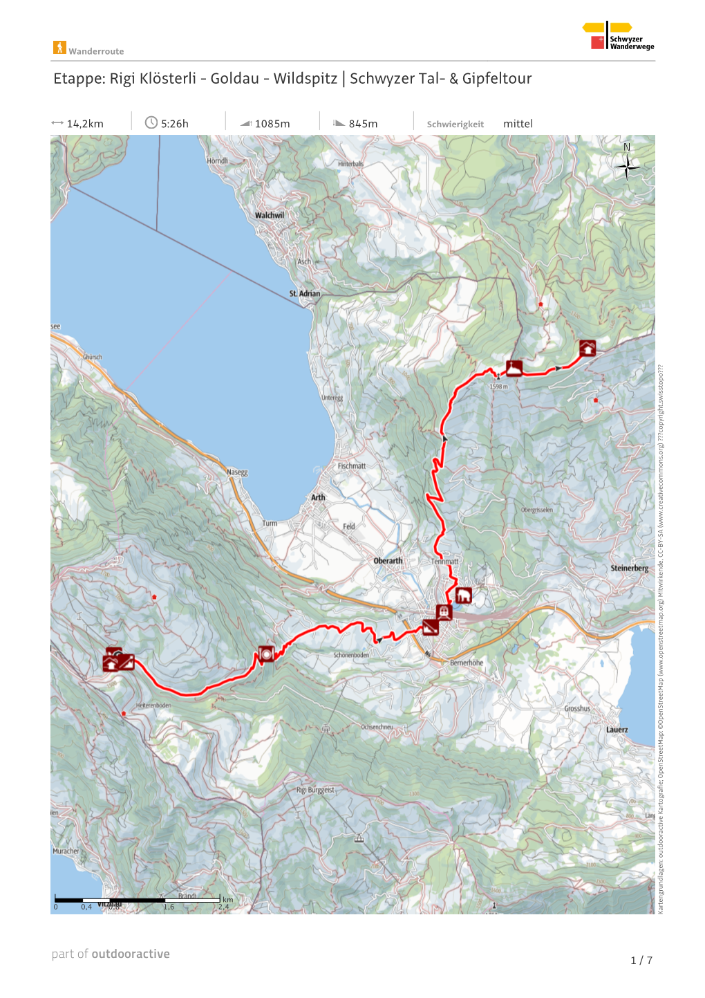 Etappe: Rigi Klösterli - Goldau - Wildspitz | Schwyzer Tal- & Gipfeltour