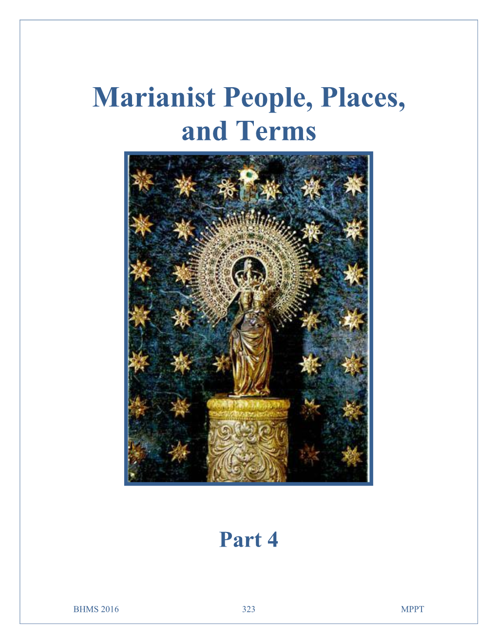 Marianist People, Places, and Terms