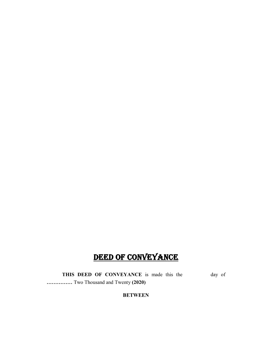 Deed of Conveyance