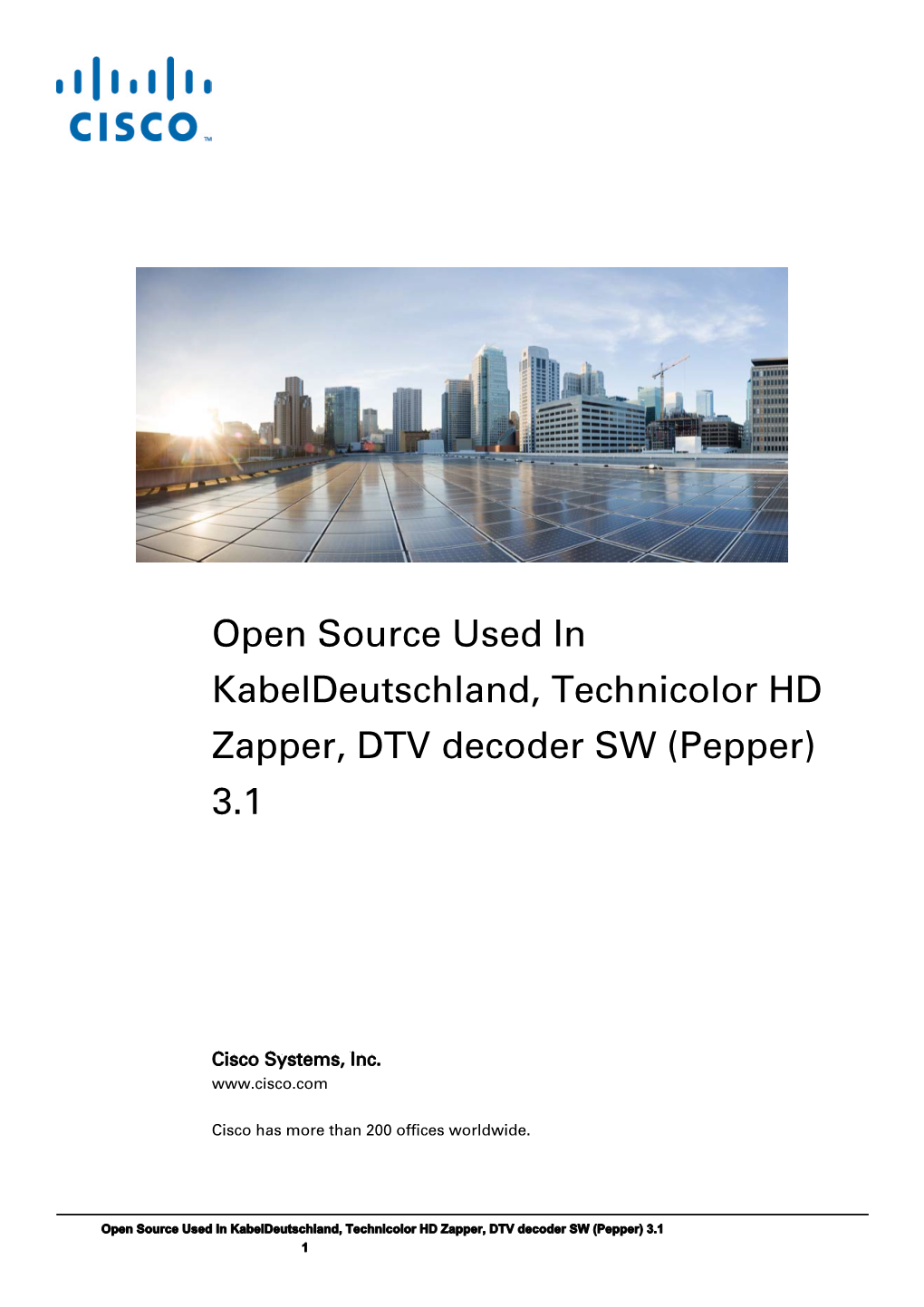 Open Source Used in Kabeldeutschland, Technicolor HD Zapper, DTV Decoder SW (Pepper) 3.1