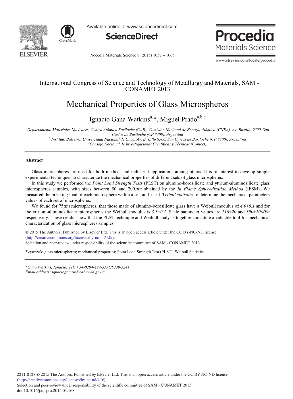 Mechanical Properties of Glass Microspheres