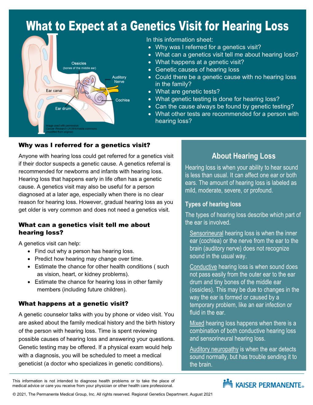 What to Expect at a Genetics Visit for Hearing Loss