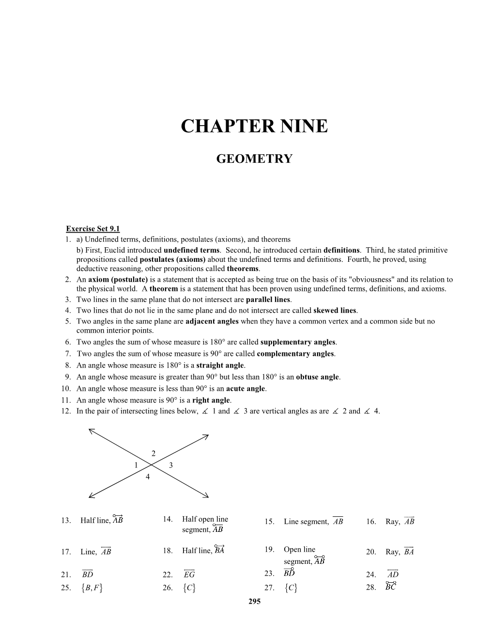 Chapter Nine Geometry
