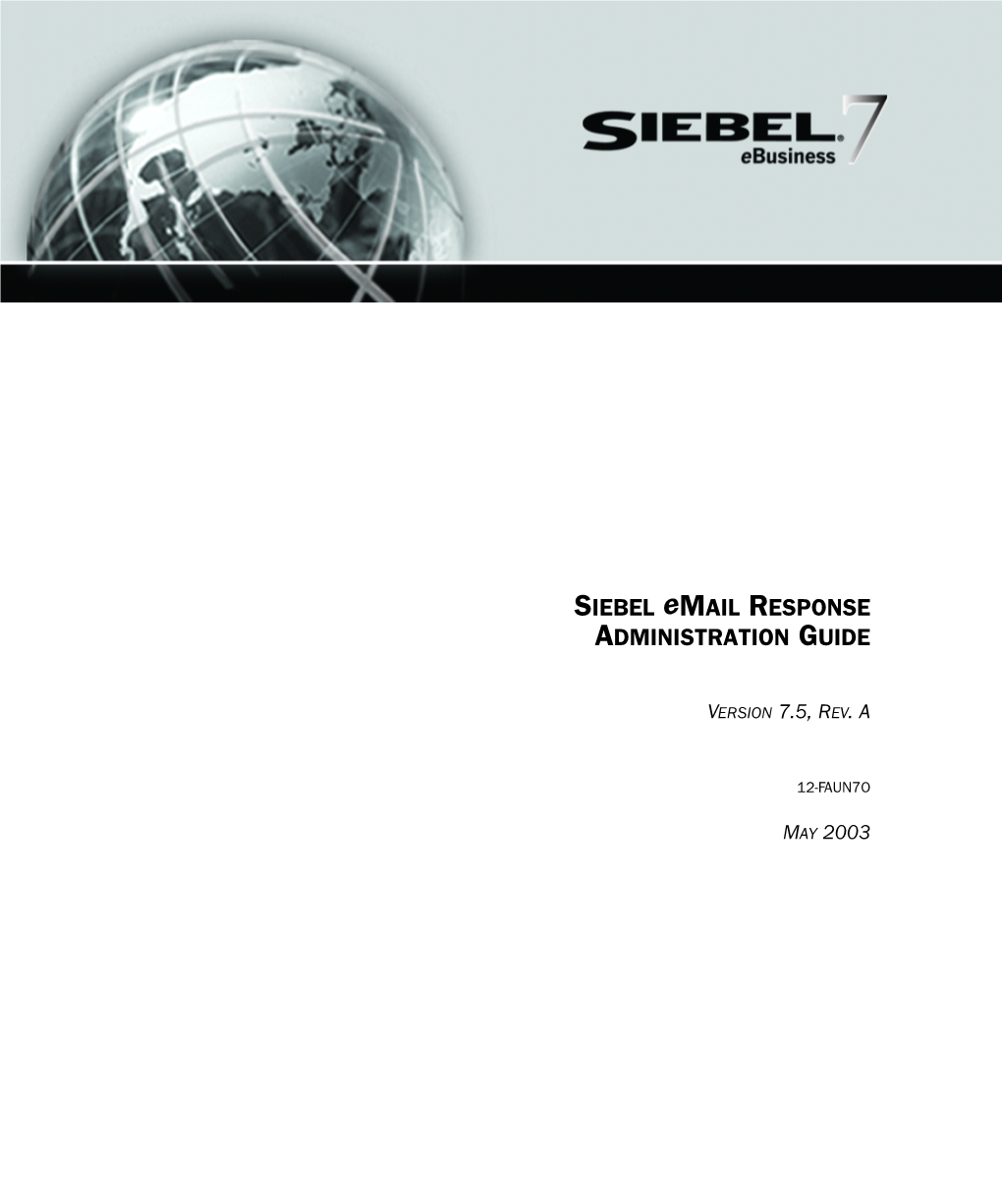 SIEBEL Email RESPONSE ADMINISTRATION GUIDE