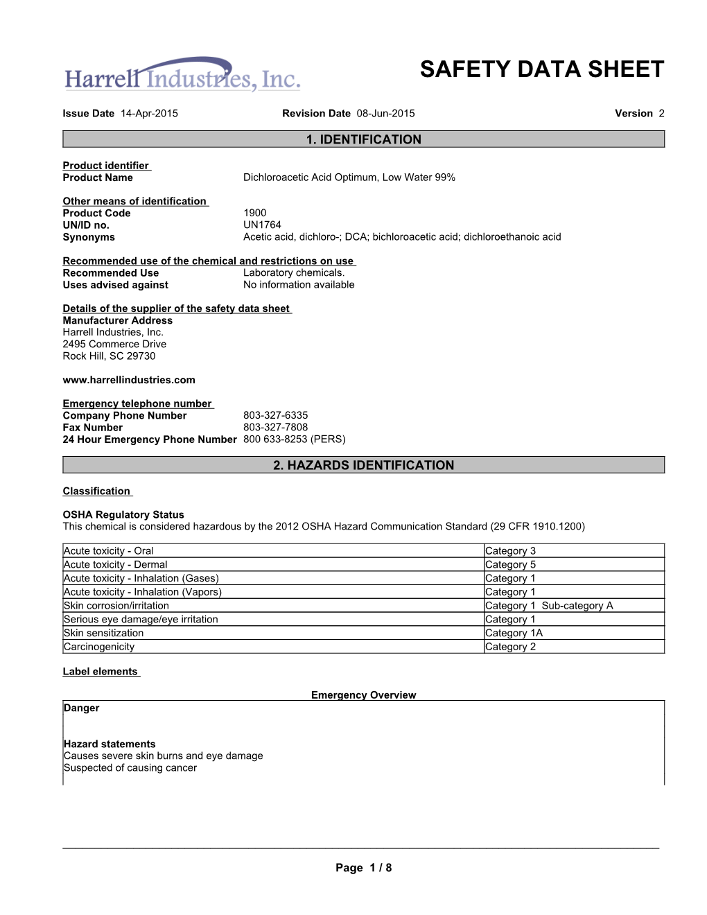 Safety Data Sheet