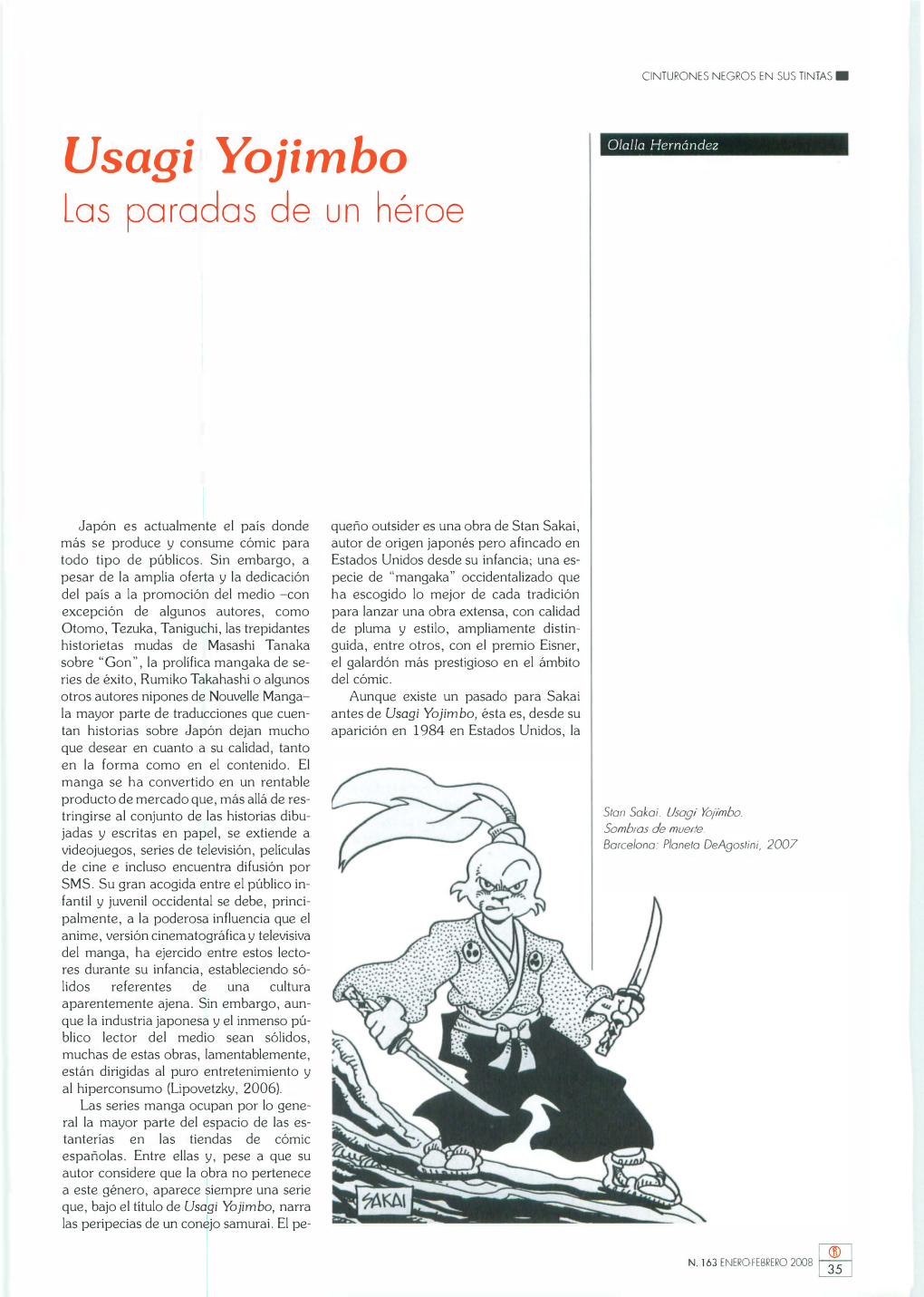 Usagi Yojimbo Olalla Hernández Los Parados De Un Héroe