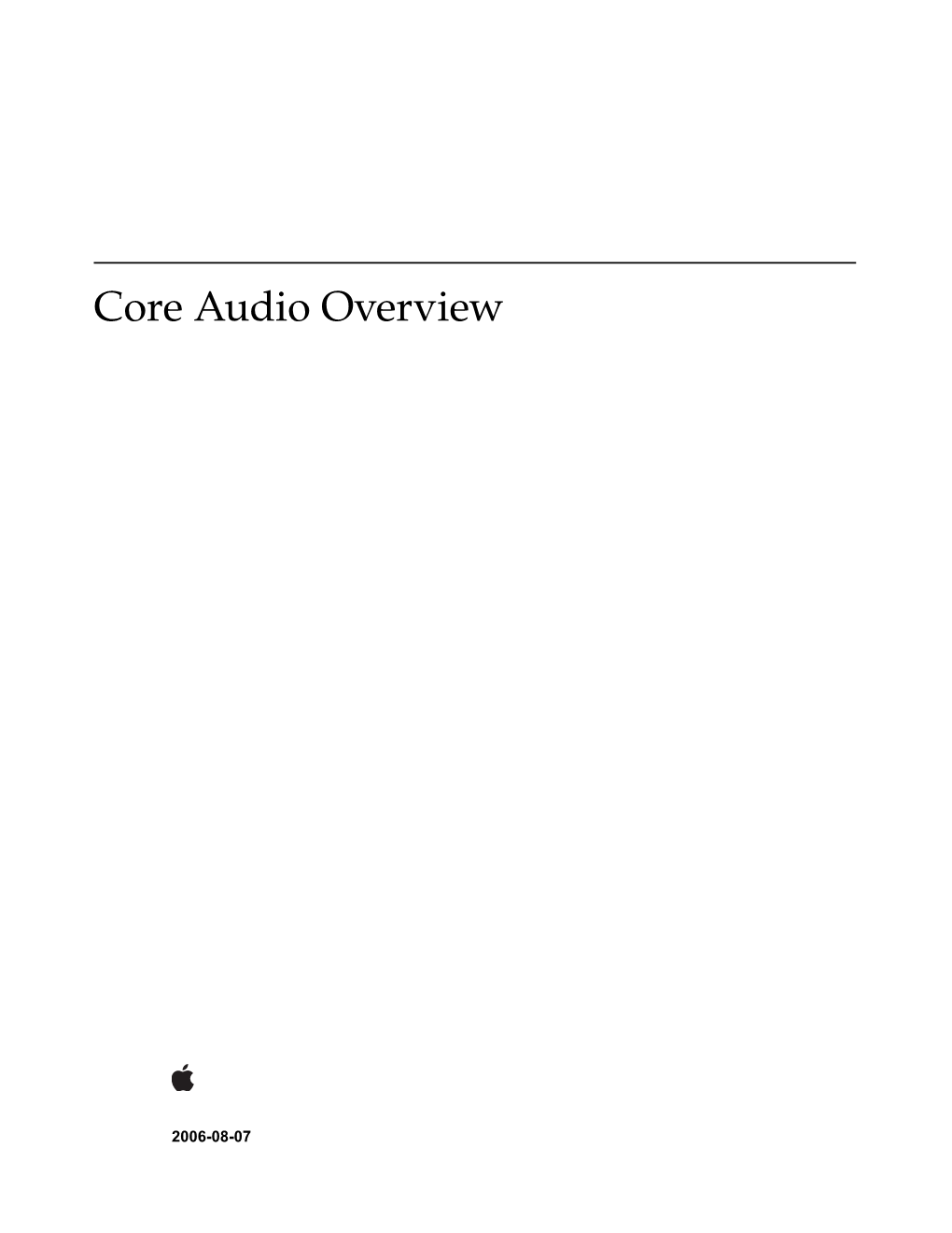 Core Audio Overview