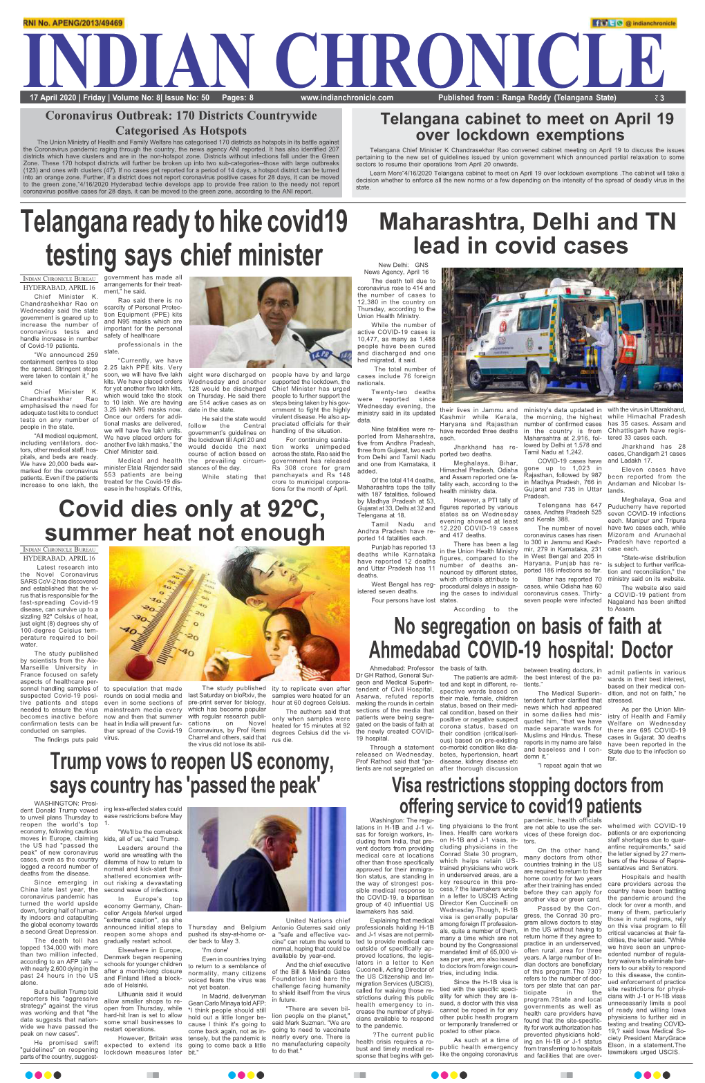 Telangana Ready to Hike Covid19 Testing Says Chief Minister