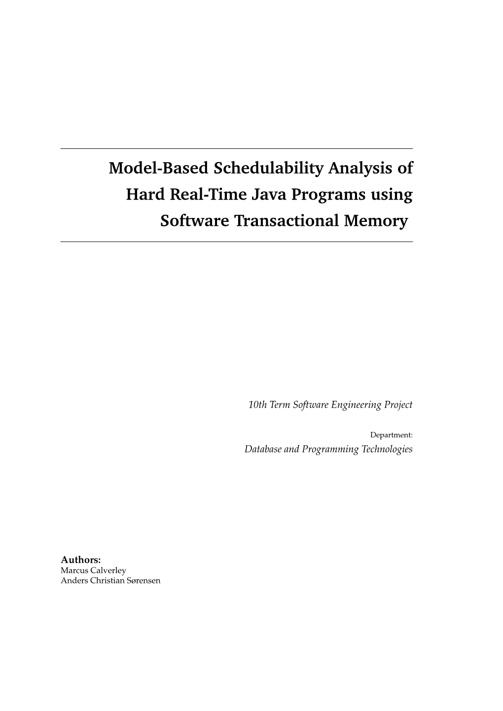 Model-Based Schedulability Analysis of Hard Real-Time Java Programs Using Software Transactional Memory