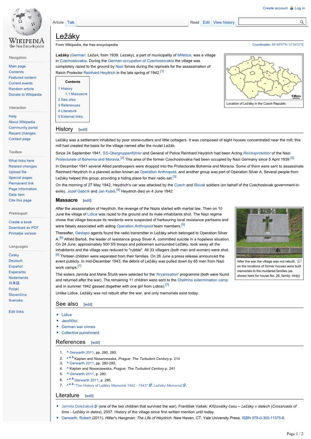 Ležáky from Wikipedia, the Free Encyclopedia Coordinates: 49°49′57″N 15°54′01″E