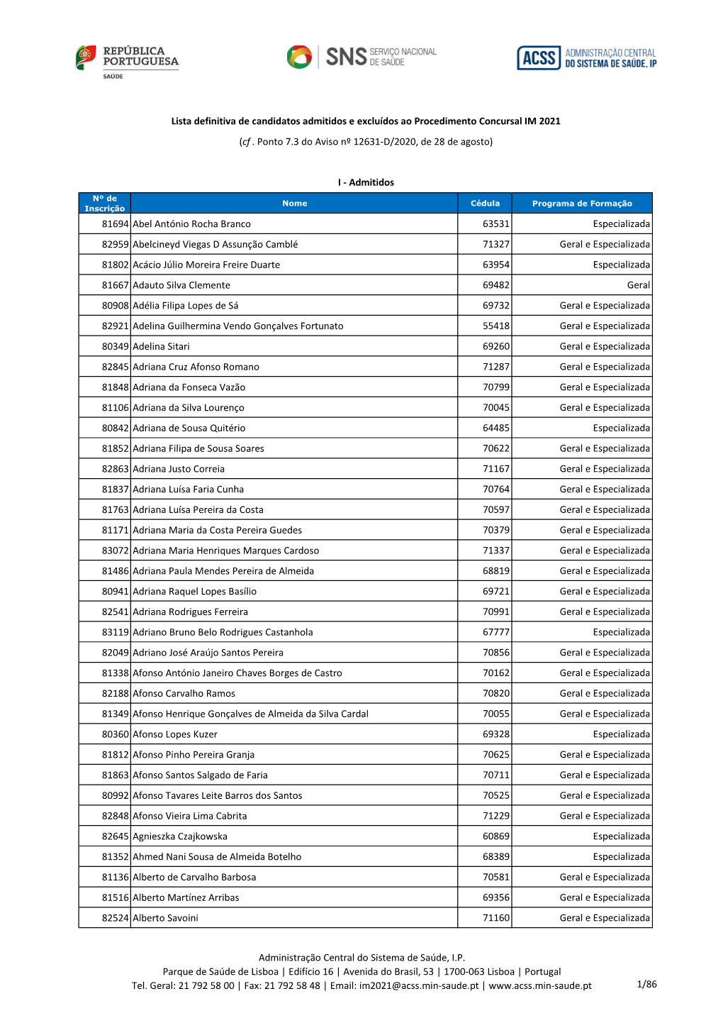 Lista Definitiva Admitidos Excluã Dos IM 2021.Xlsx