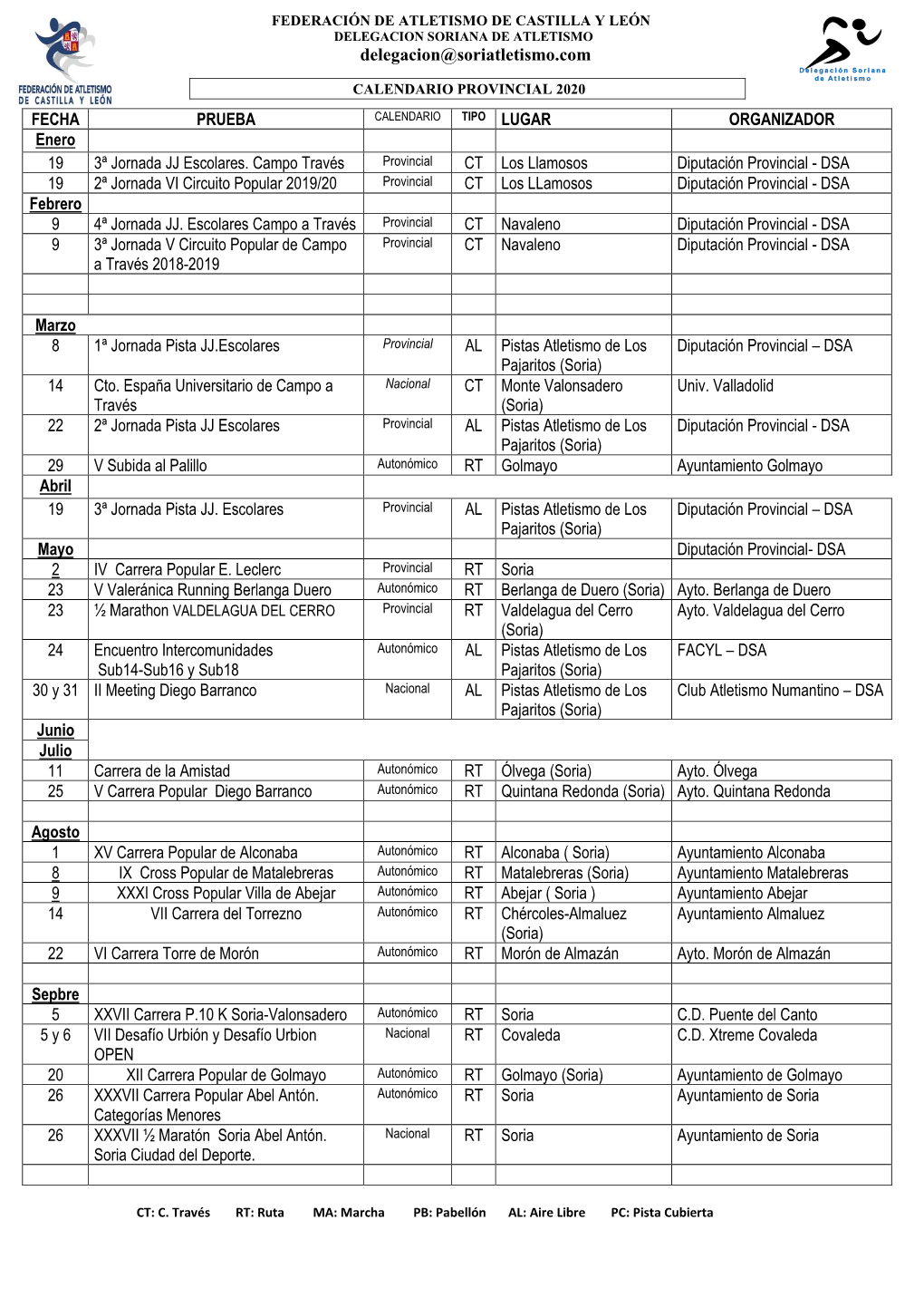 Calendarioprovincial 2020