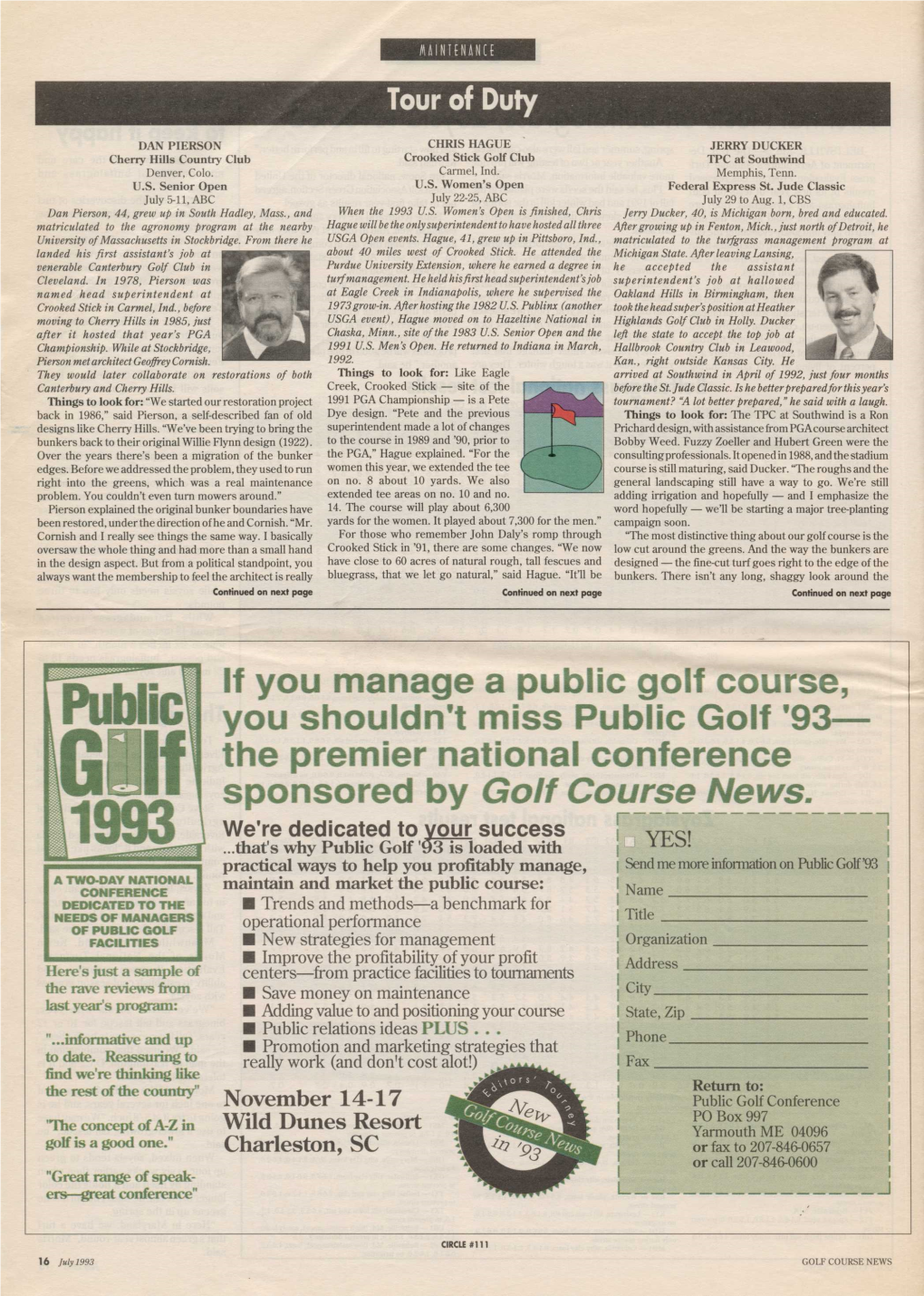 93- the Premier National Conference Sponsored by Golf Course News