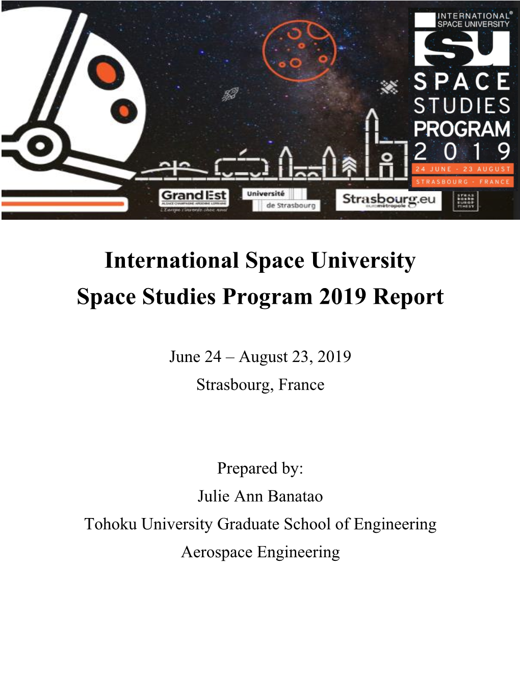 International Space University Space Studies Program 2019 Report