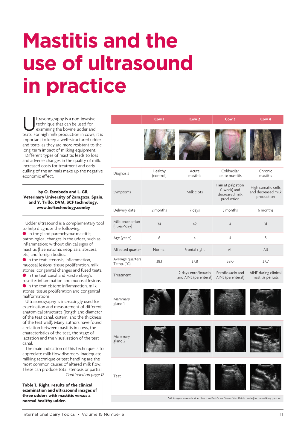 Mastitis and the Use of Ultrasound in Practice