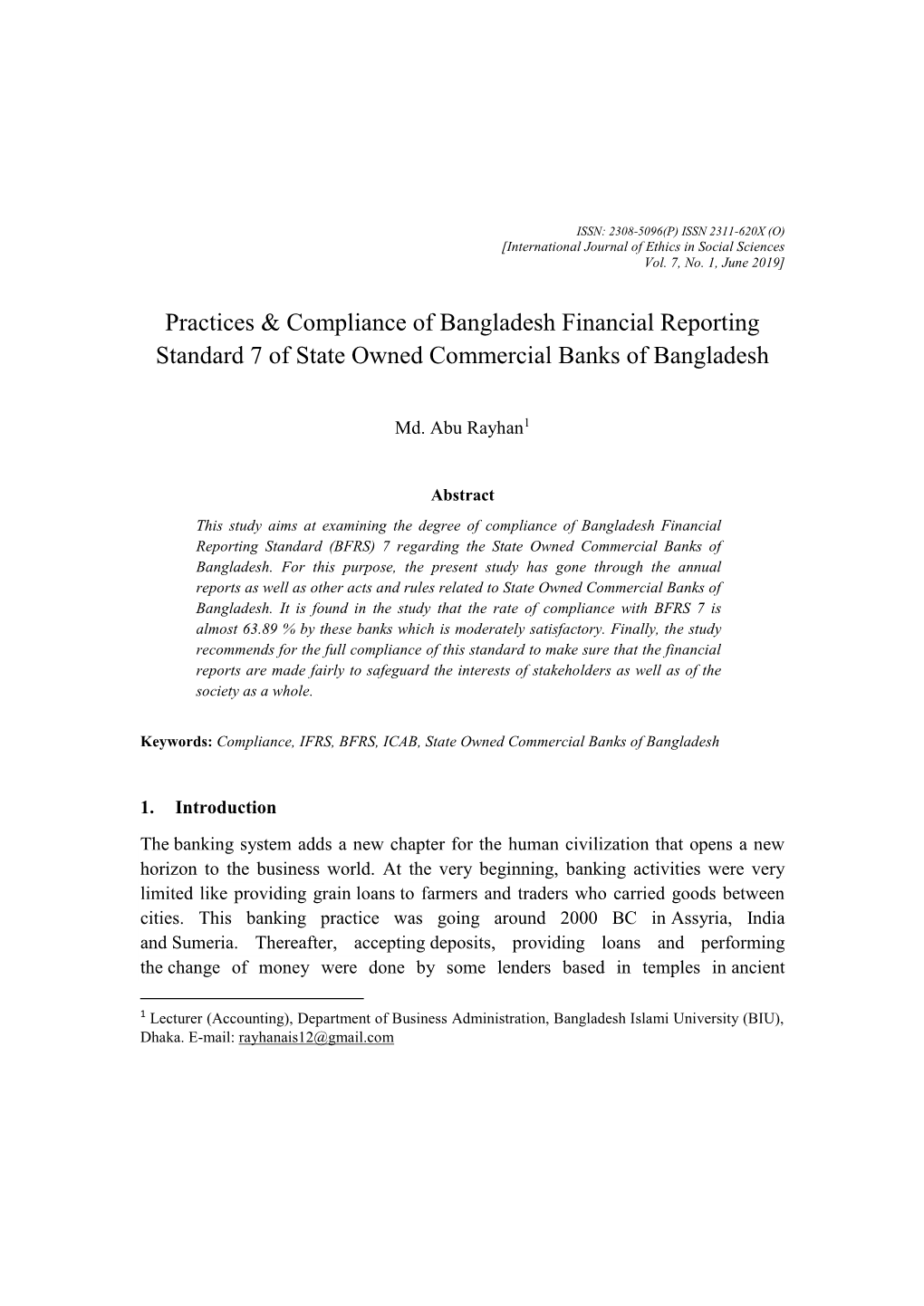 Practices & Compliance of Bangladesh Financial Reporting