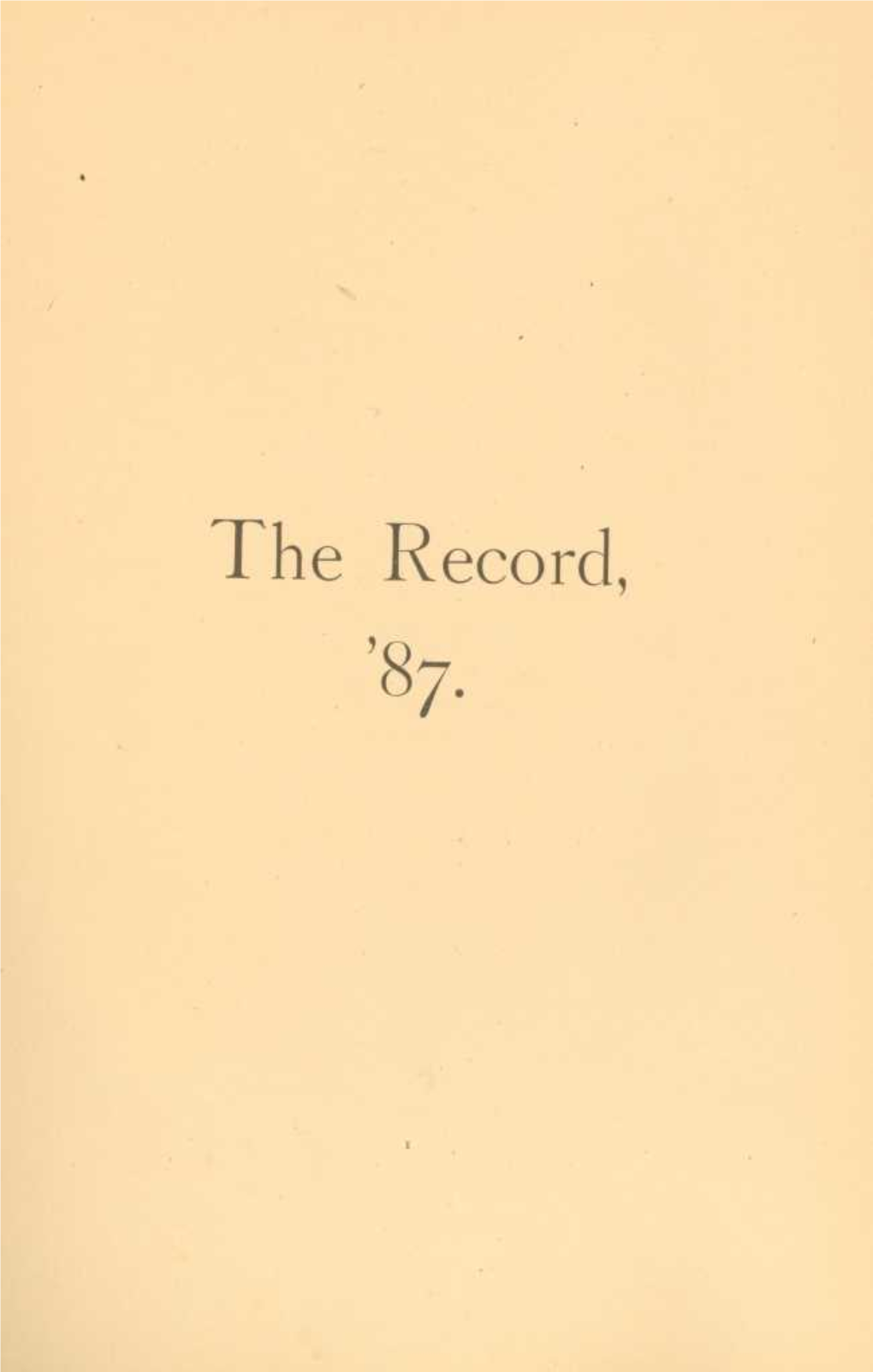 1887 University of Pennsylvania Record