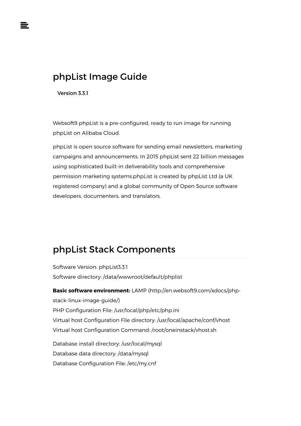 Phplist Image Guide Phplist Stack Components