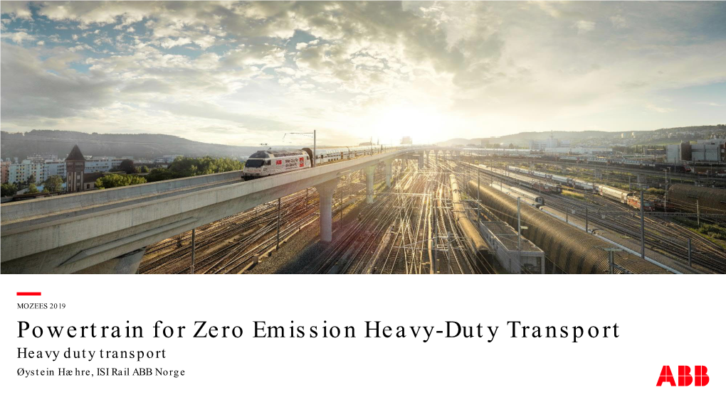 Powertrain for Zero Emission Heavy-Duty Transport