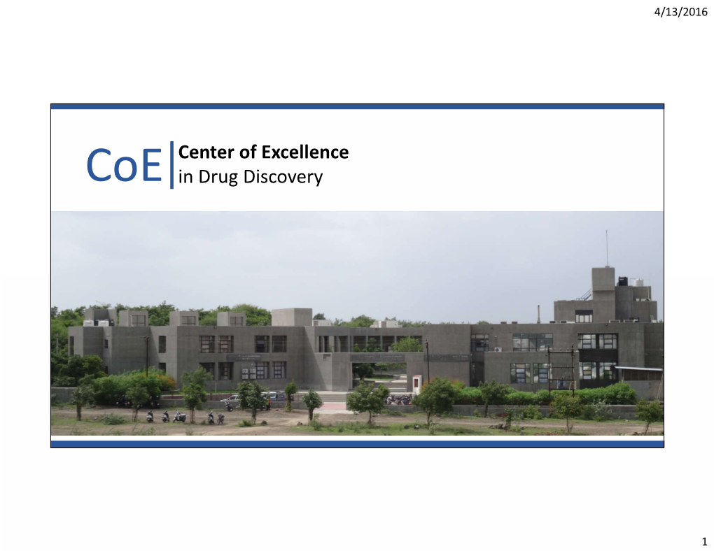 Coe Center of Excellence in Drug Discovery