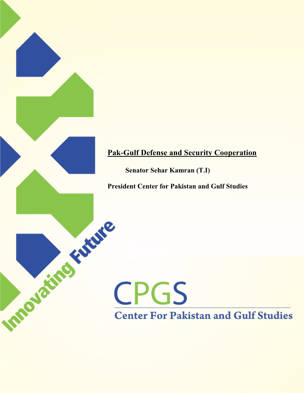 Pak-Gulf Defense and Security Cooperation