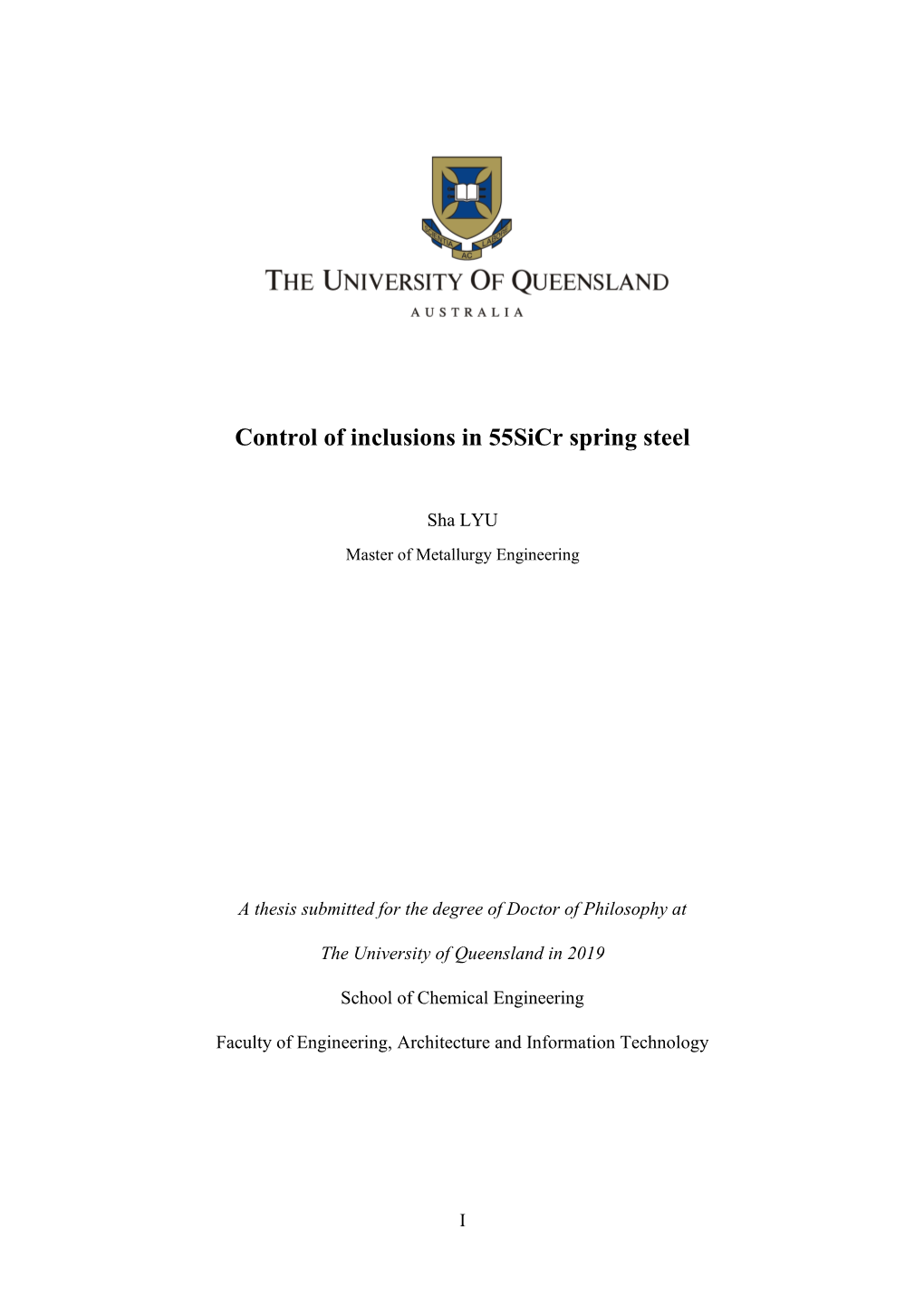 Control of Inclusions in 55Sicr Spring Steel