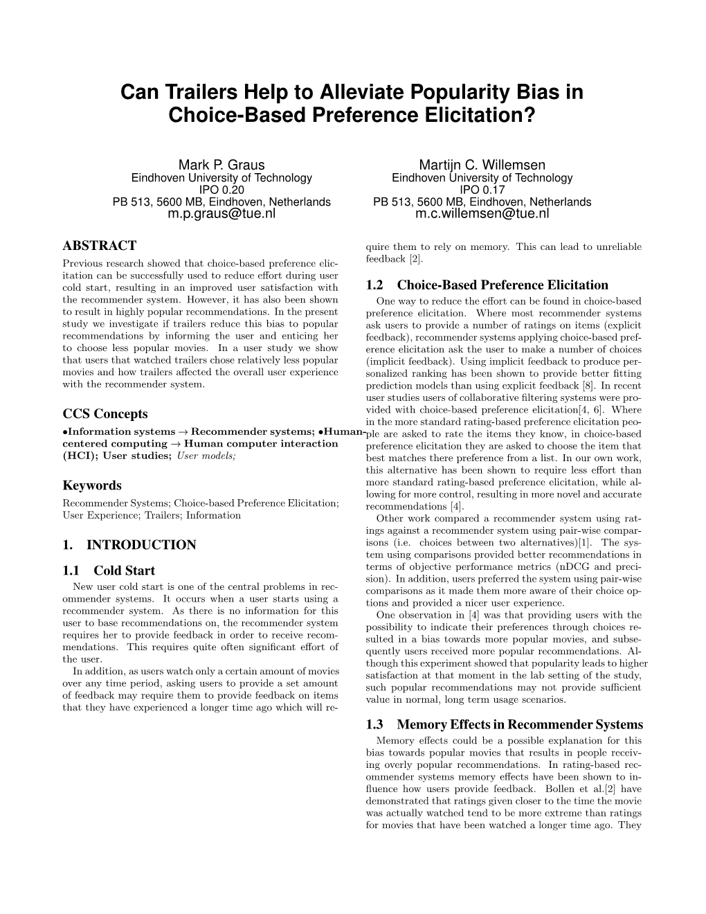 Can Trailers Help to Alleviate Popularity Bias in Choice-Based Preference Elicitation?