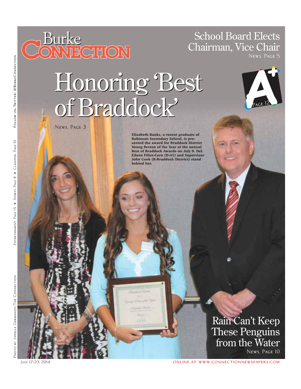 Burke School Board Elects Burke Chairman, Vice Chair News, Page 5 Honoringhonoring ‘Best‘Best Ofof Braddock’Braddock’ Page 12