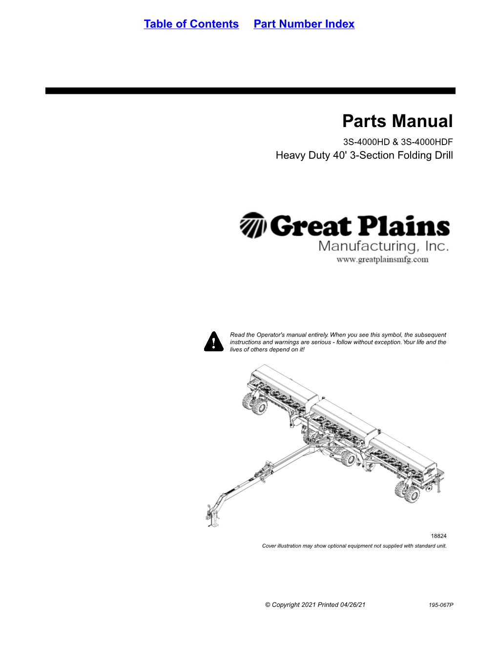 Parts Manual 3S-4000HD & 3S-4000HDF Heavy Duty 40' 3-Section Folding Drill