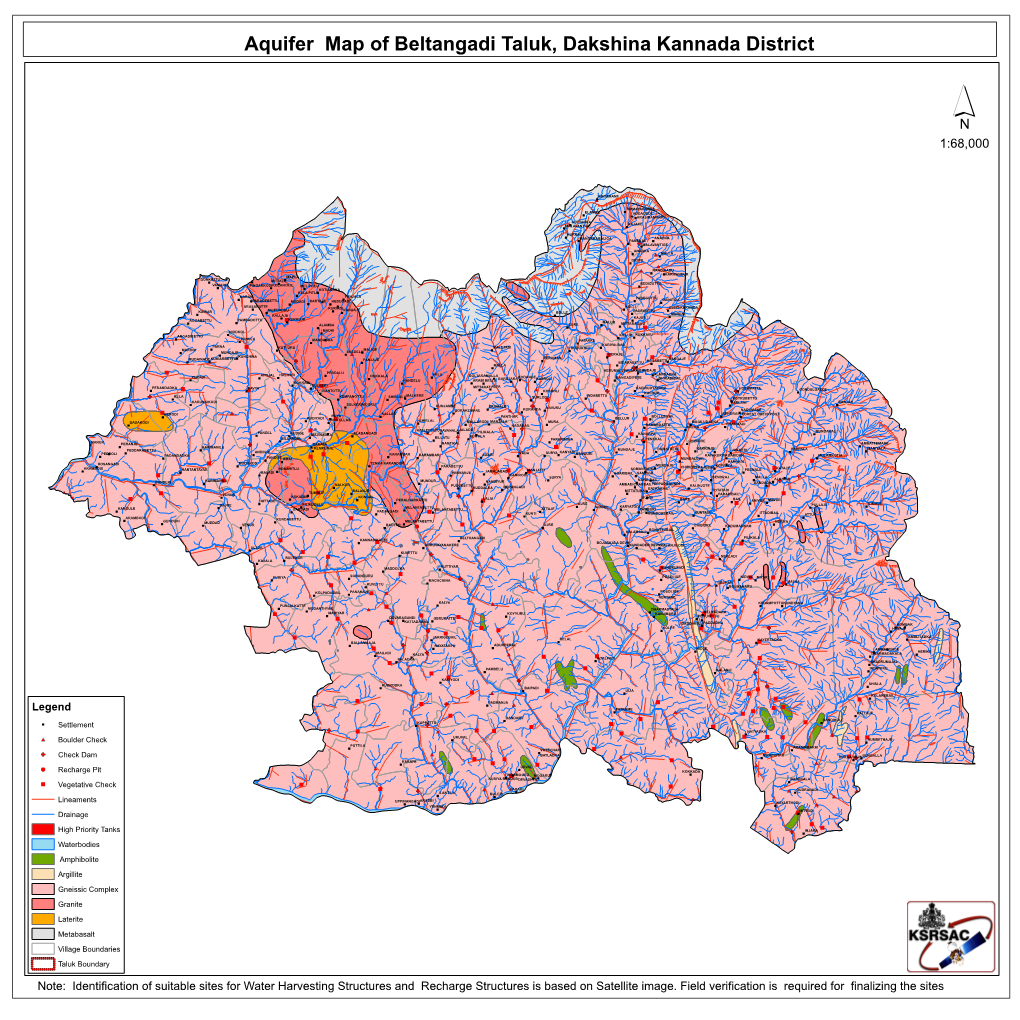 Aquifer Map of Beltangadi Taluk, Dakshina Kannada District