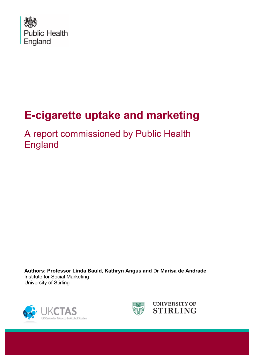 E-Cigarette Uptake and Marketing!