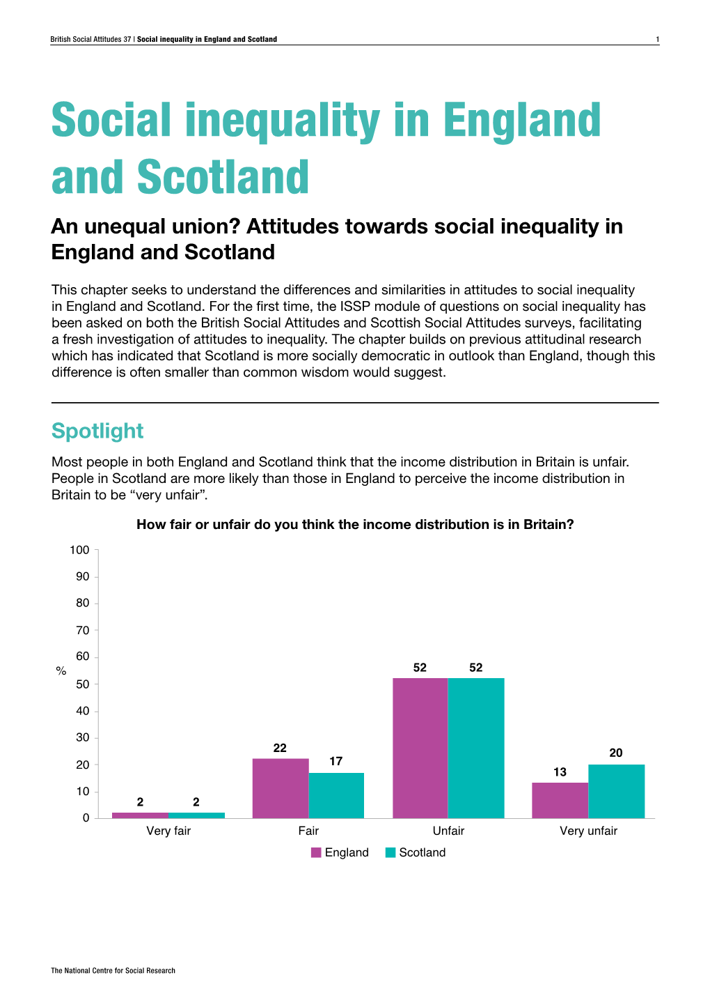 Attitudes Towards Social Inequality in England and Scotland