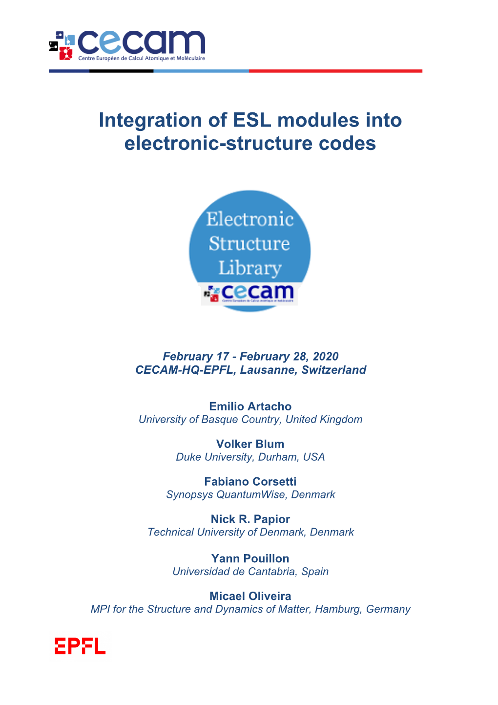 Integration of ESL Modules Into Electronic-Structure Codes
