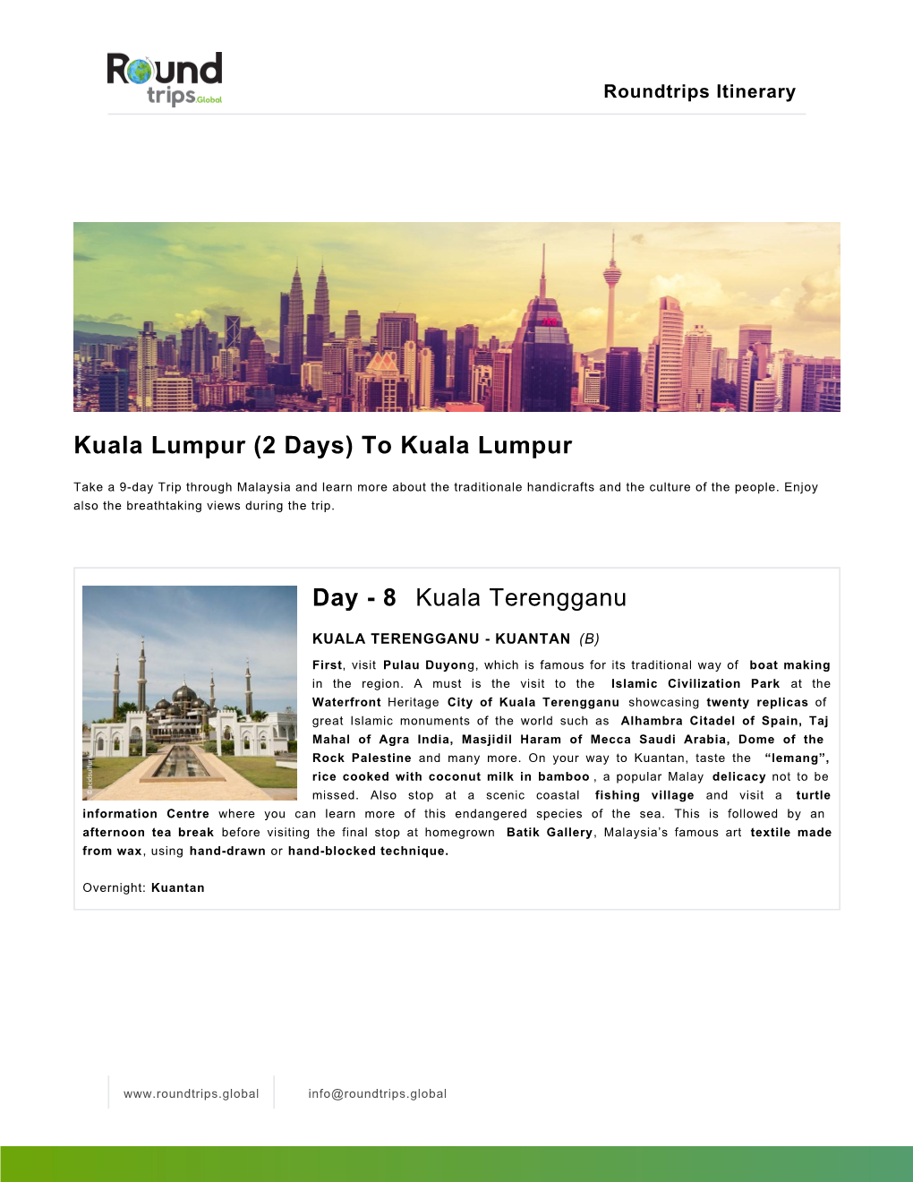 Kuala Lumpur (2 Days) to Kuala Lumpur