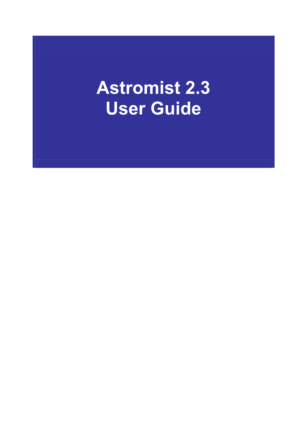 Astromist 2.3 User Guide