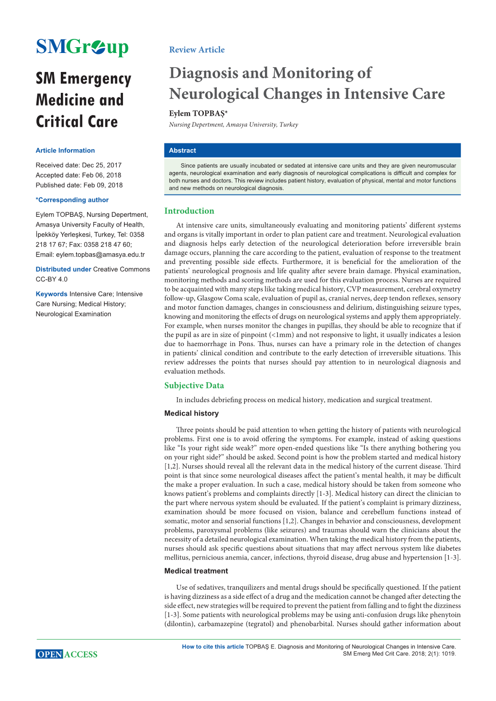 Diagnosis and Monitoring of Neurological Changes in Intensive Care