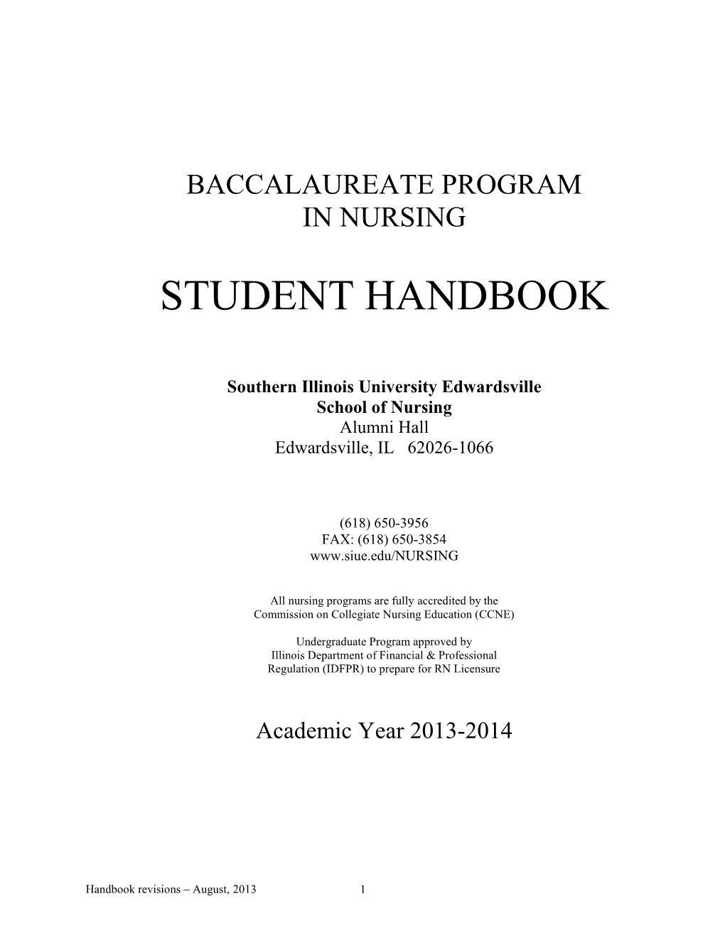 Baccalaureate Program in Nursing
