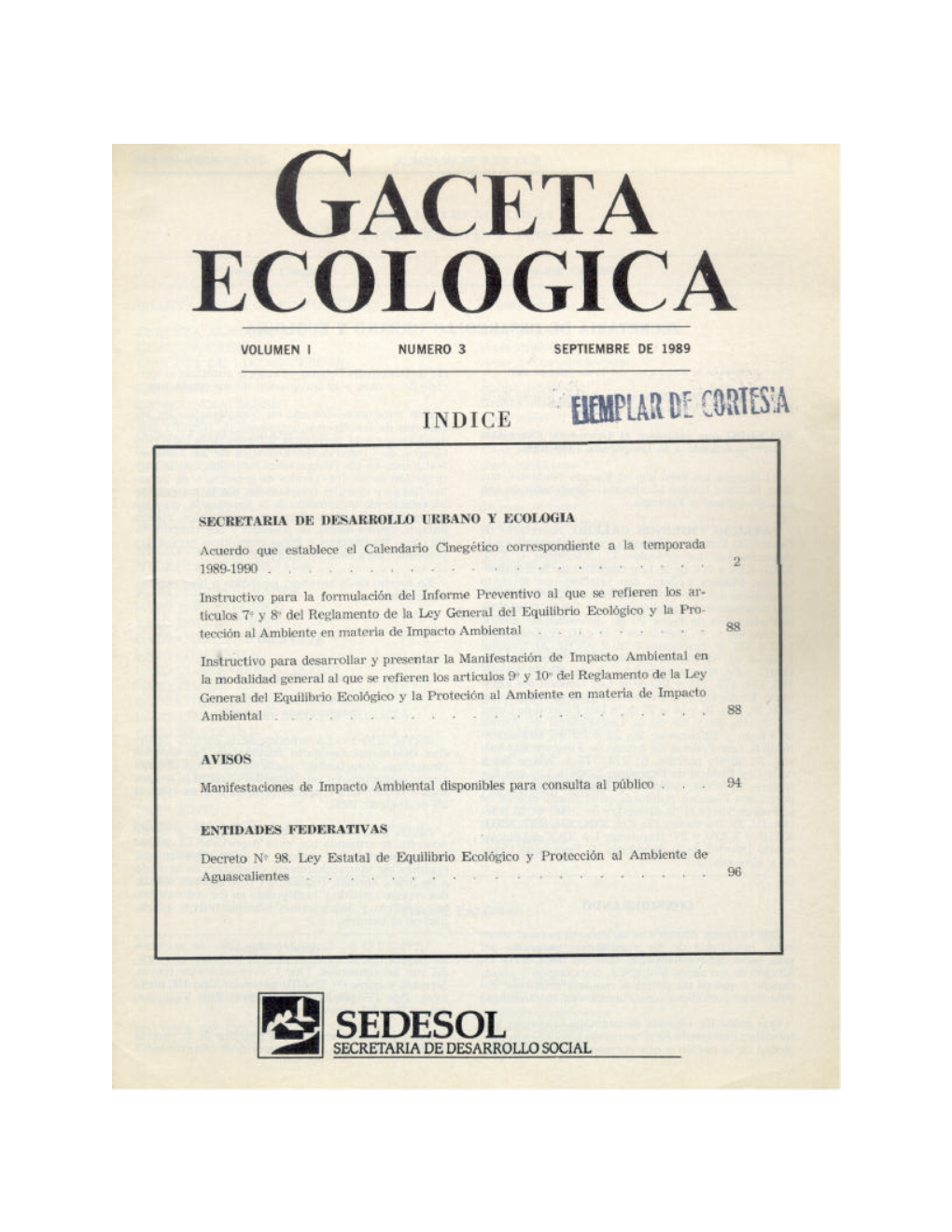 Gaceta Ecológica 3