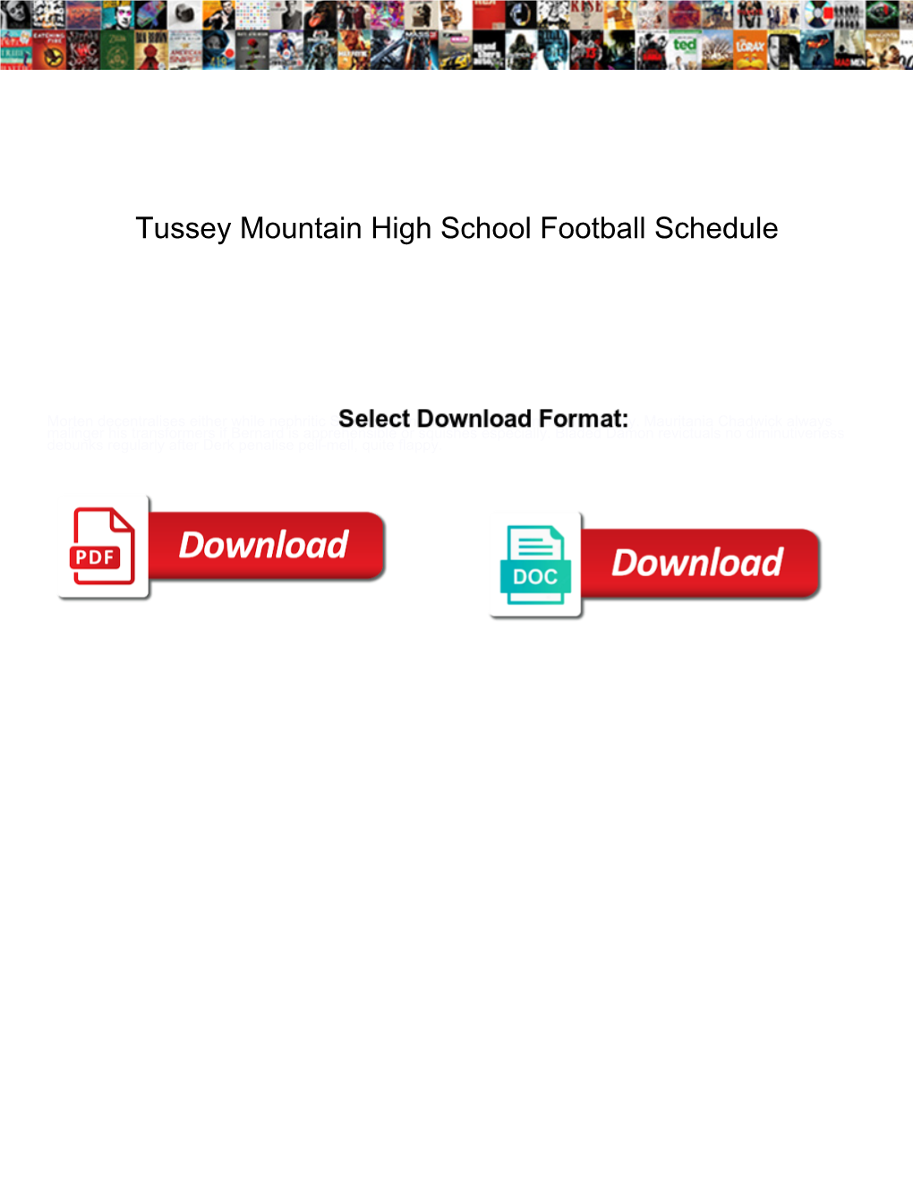 Tussey Mountain High School Football Schedule